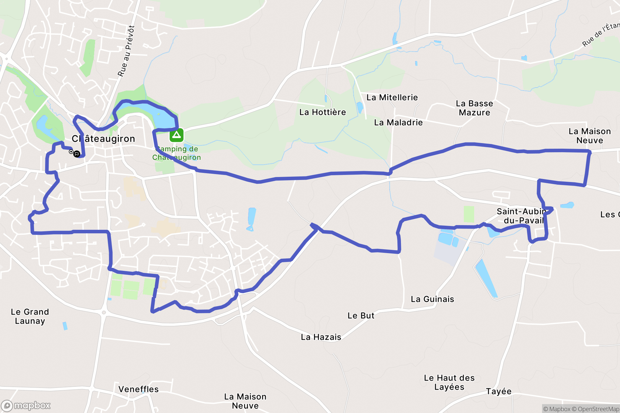 Châteaugiron : carte du parcours de randonnée - France