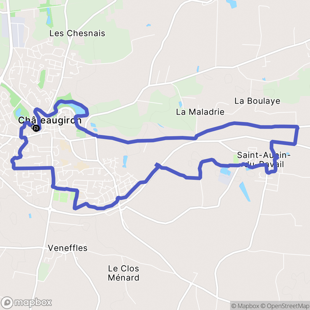 Châteaugiron : carte du parcours de randonnée - France