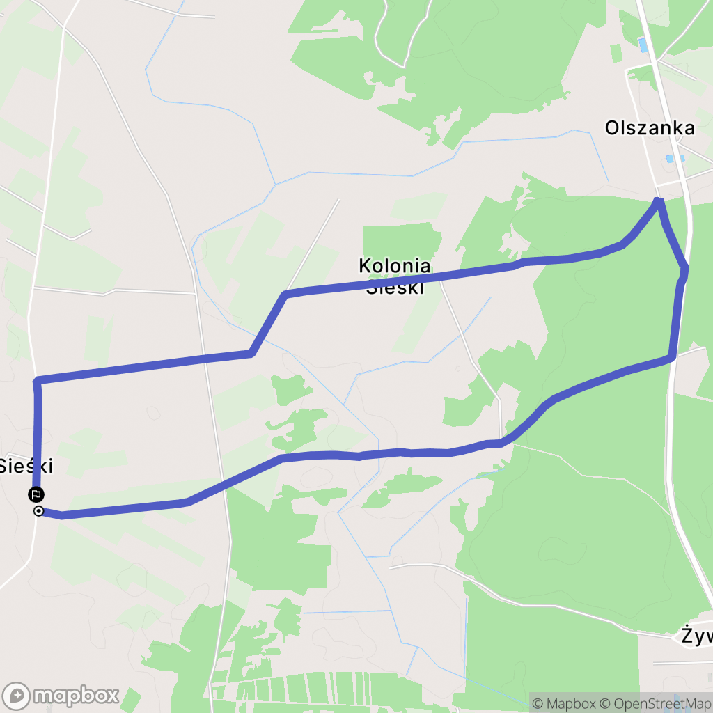 Sieśki: mapa trasy - Poland