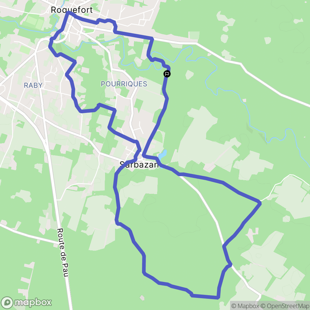 Sarbazan : carte du parcours de randonnée - France