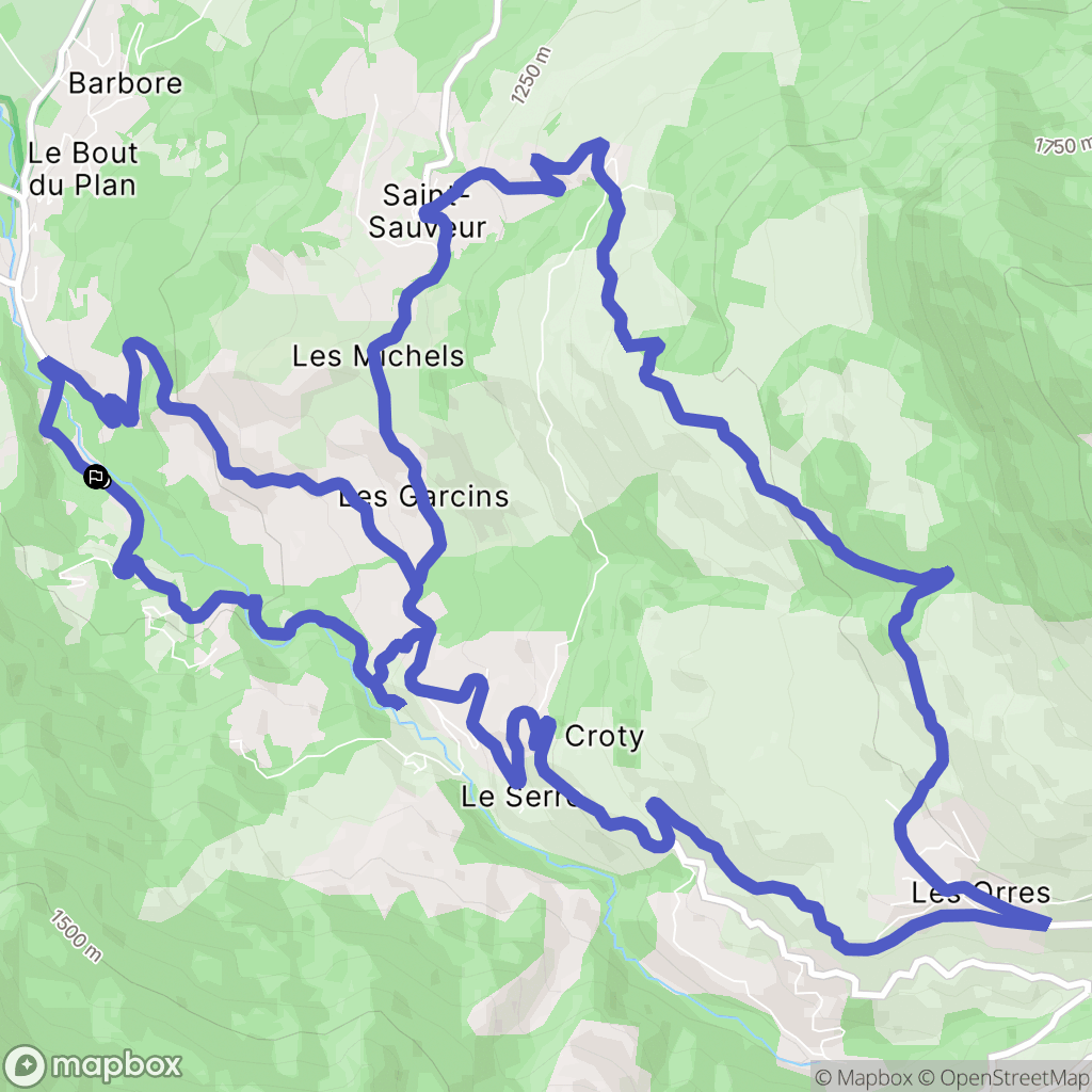 Baratier : carte du parcours de randonnée - France