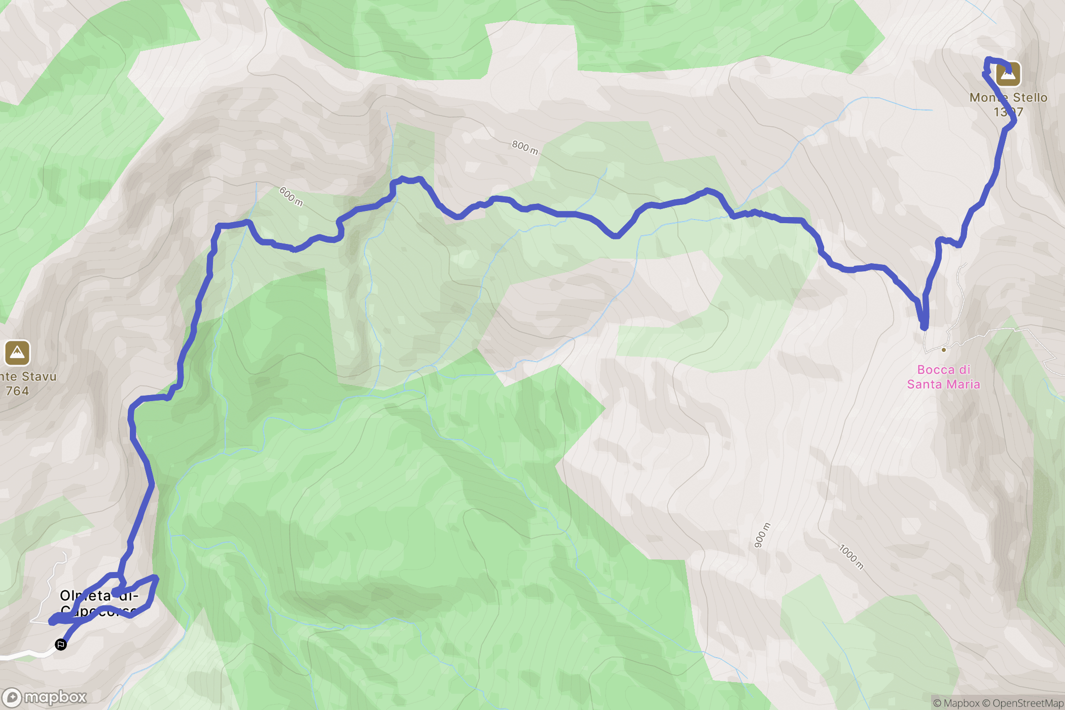 Olmeta-di-Capocorso : carte du parcours de randonnée - France