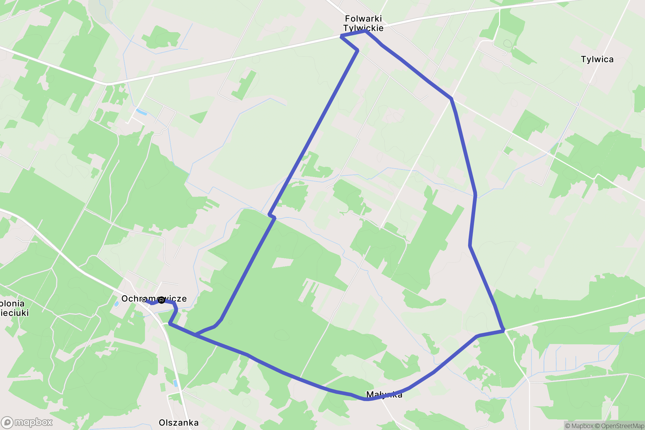 Ochremowicze: mapa trasy - Poland