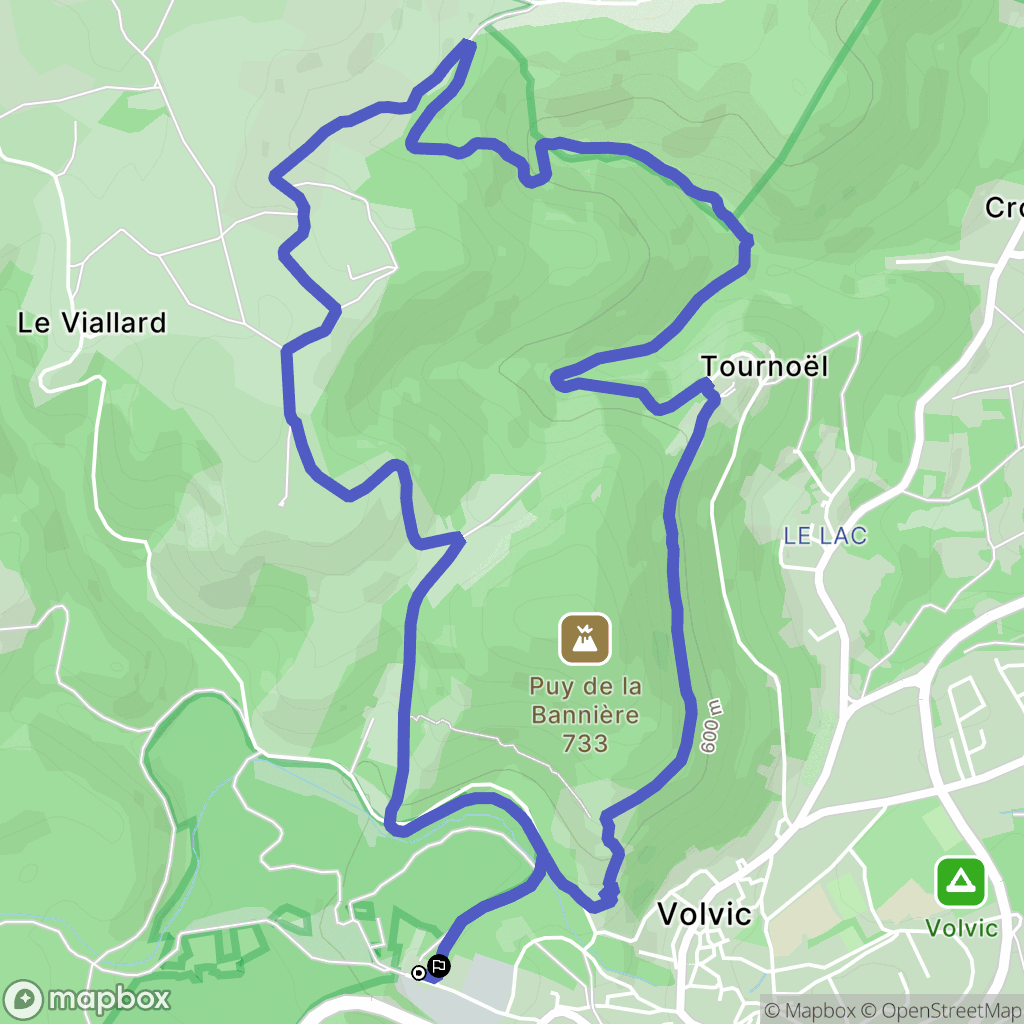 Volvic : carte du parcours de randonnée - France