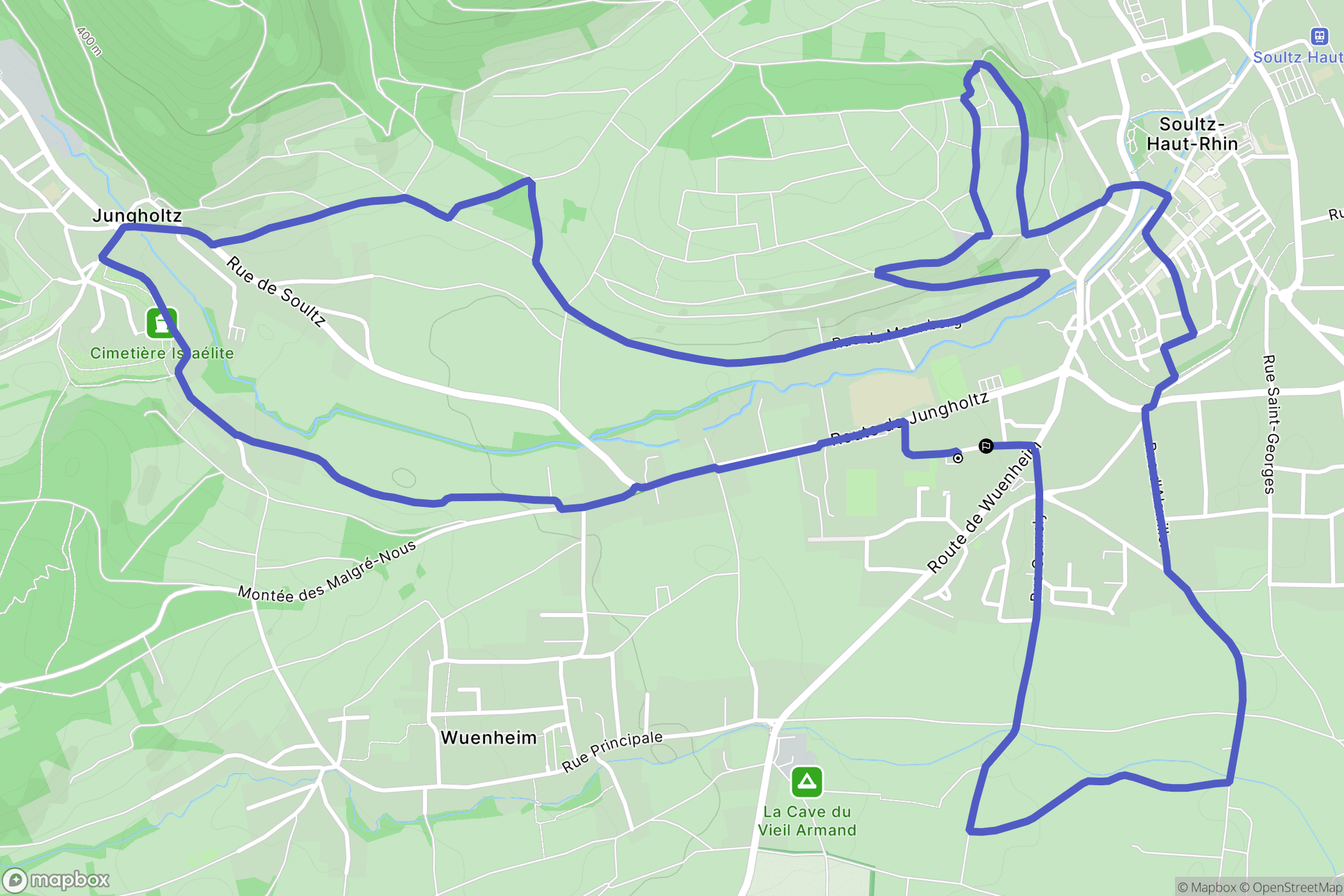 Soultz-Haut-Rhin : carte du parcours de randonnée - France