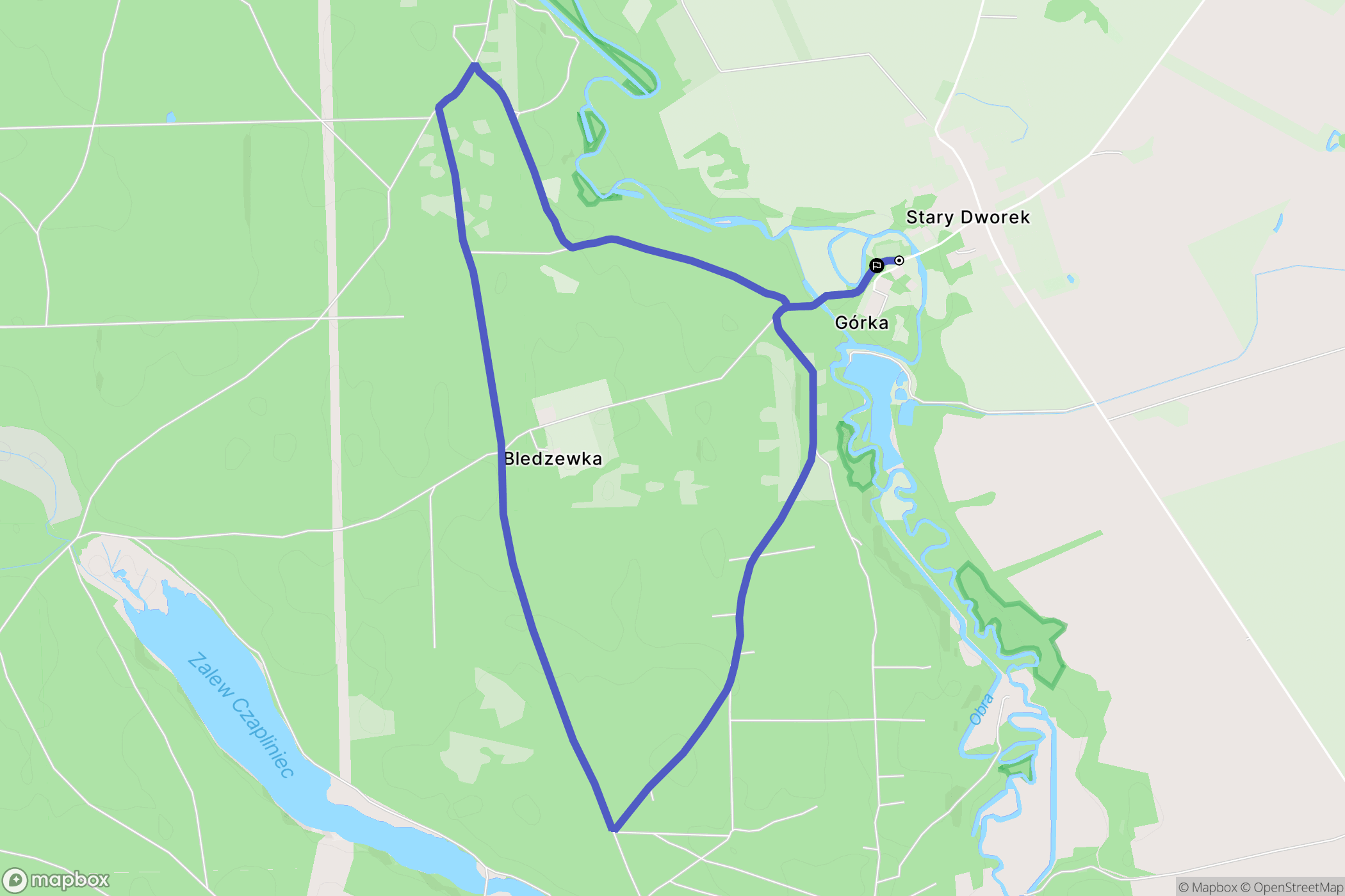 Stary Dworek: mapa trasy - Poland