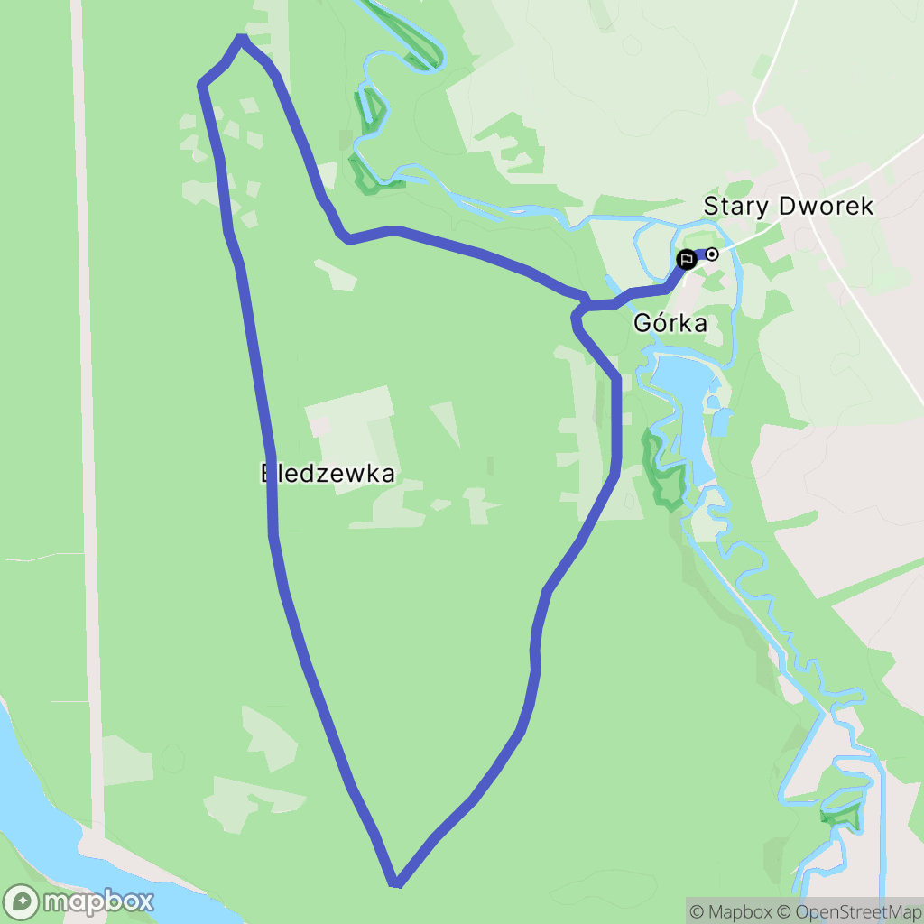 Stary Dworek: mapa trasy - Poland