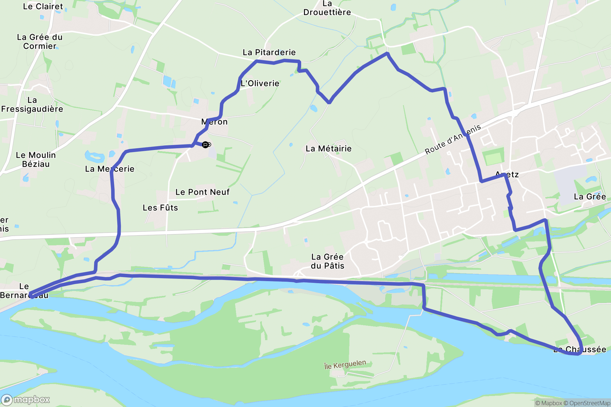 Vair-sur-Loire : carte du parcours de randonnée - France