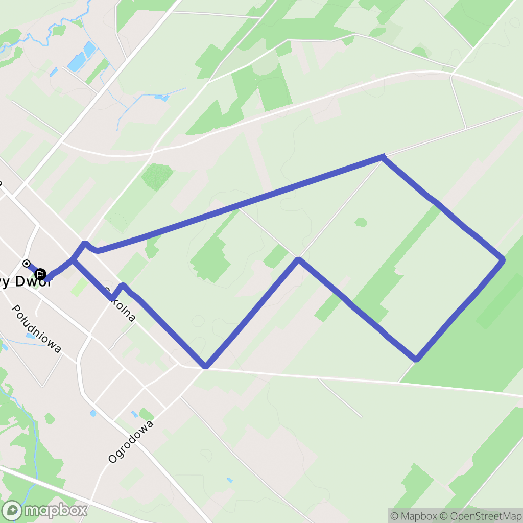 Nowy Dwór: mapa trasy - Poland