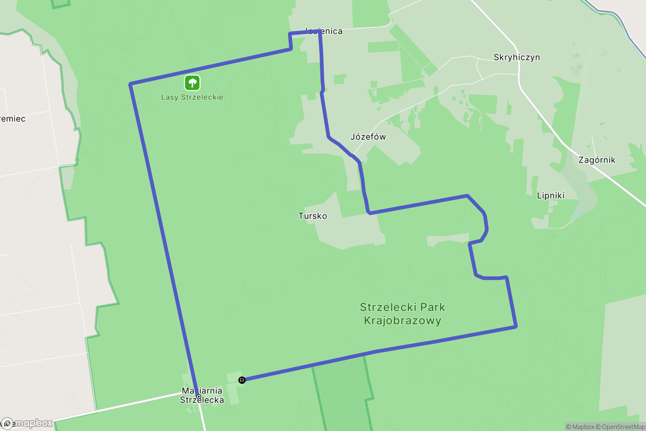 Maziarnia Strzelecka: mapa trasy - Poland