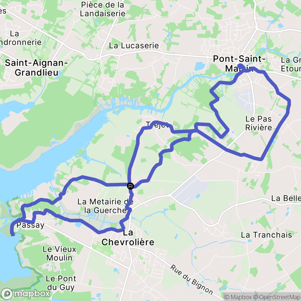 La Chevrolière : carte du parcours de randonnée - France