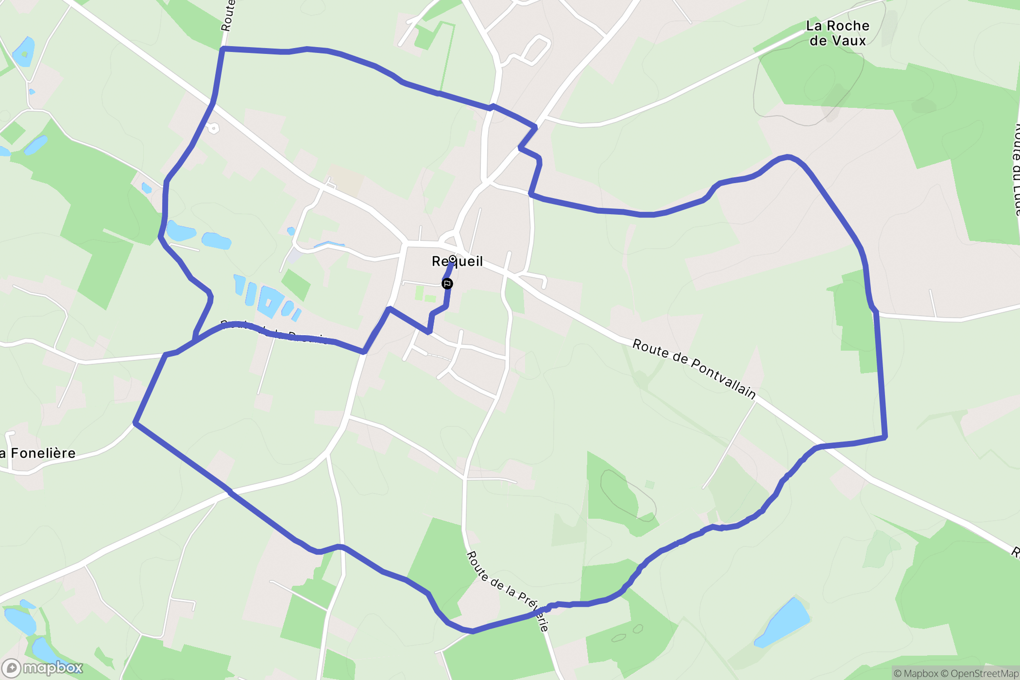 Requeil : carte du parcours de randonnée - France
