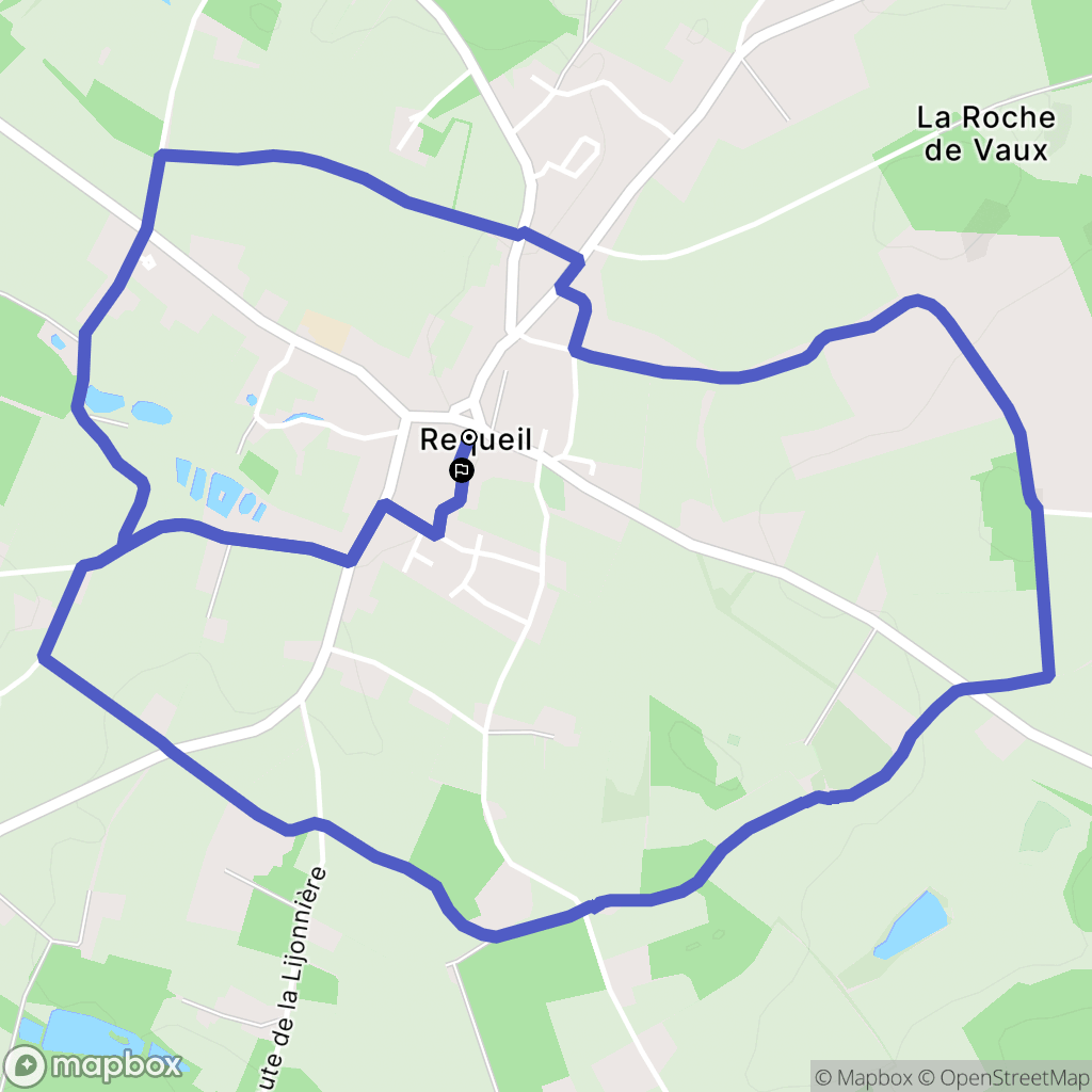 Requeil : carte du parcours de randonnée - France