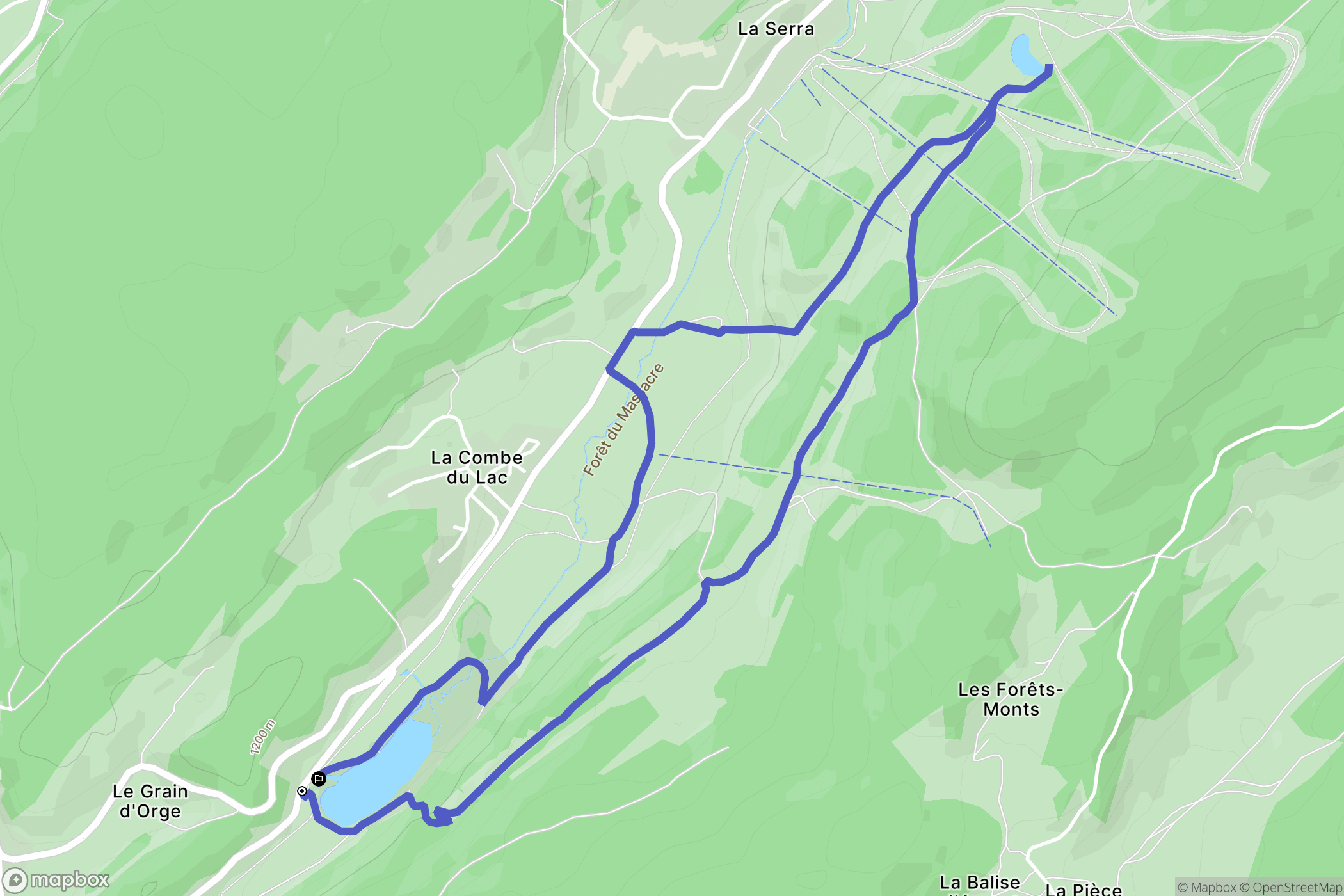 Lamoura : carte du parcours de randonnée - France