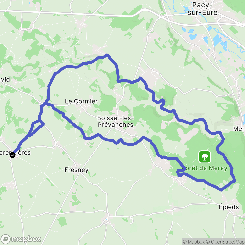 La Baronnie : carte du parcours de randonnée - France