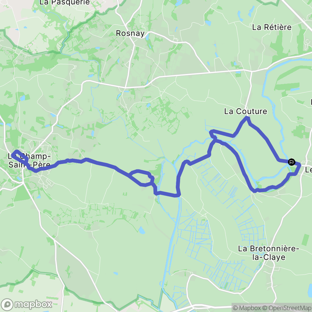 Péault : carte du parcours de randonnée - France