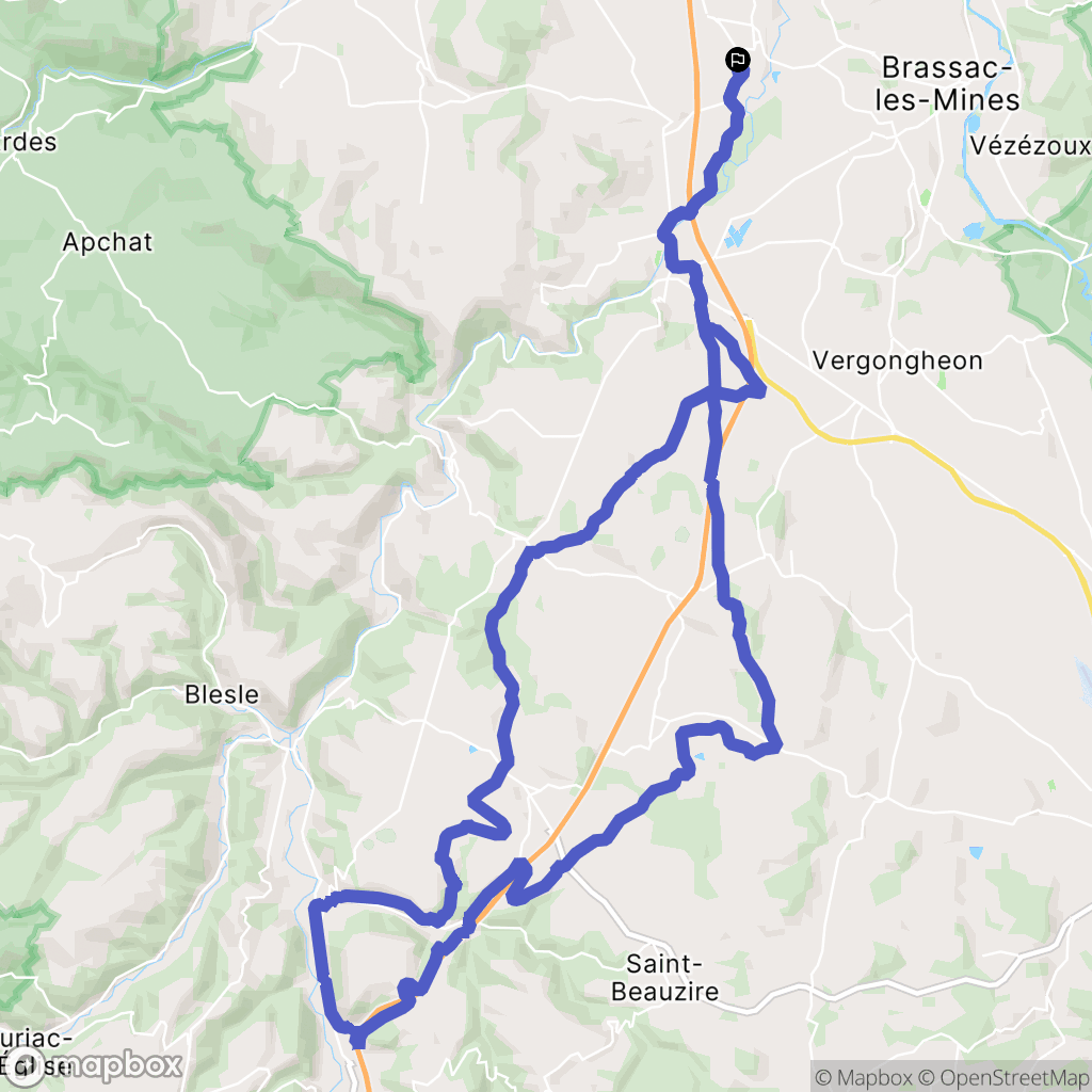Sainte-Florine : carte du parcours de randonnée - France