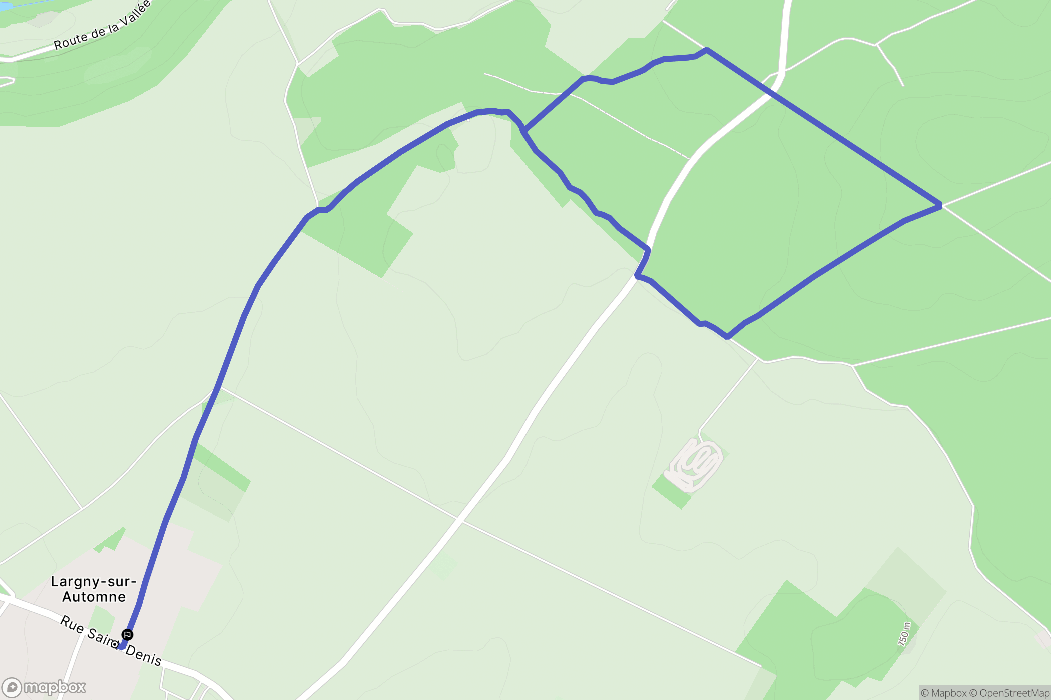 Largny-sur-Automne : carte du parcours de randonnée - France