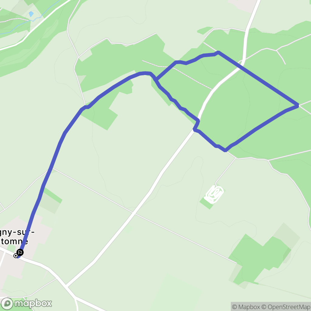 Largny-sur-Automne : carte du parcours de randonnée - France