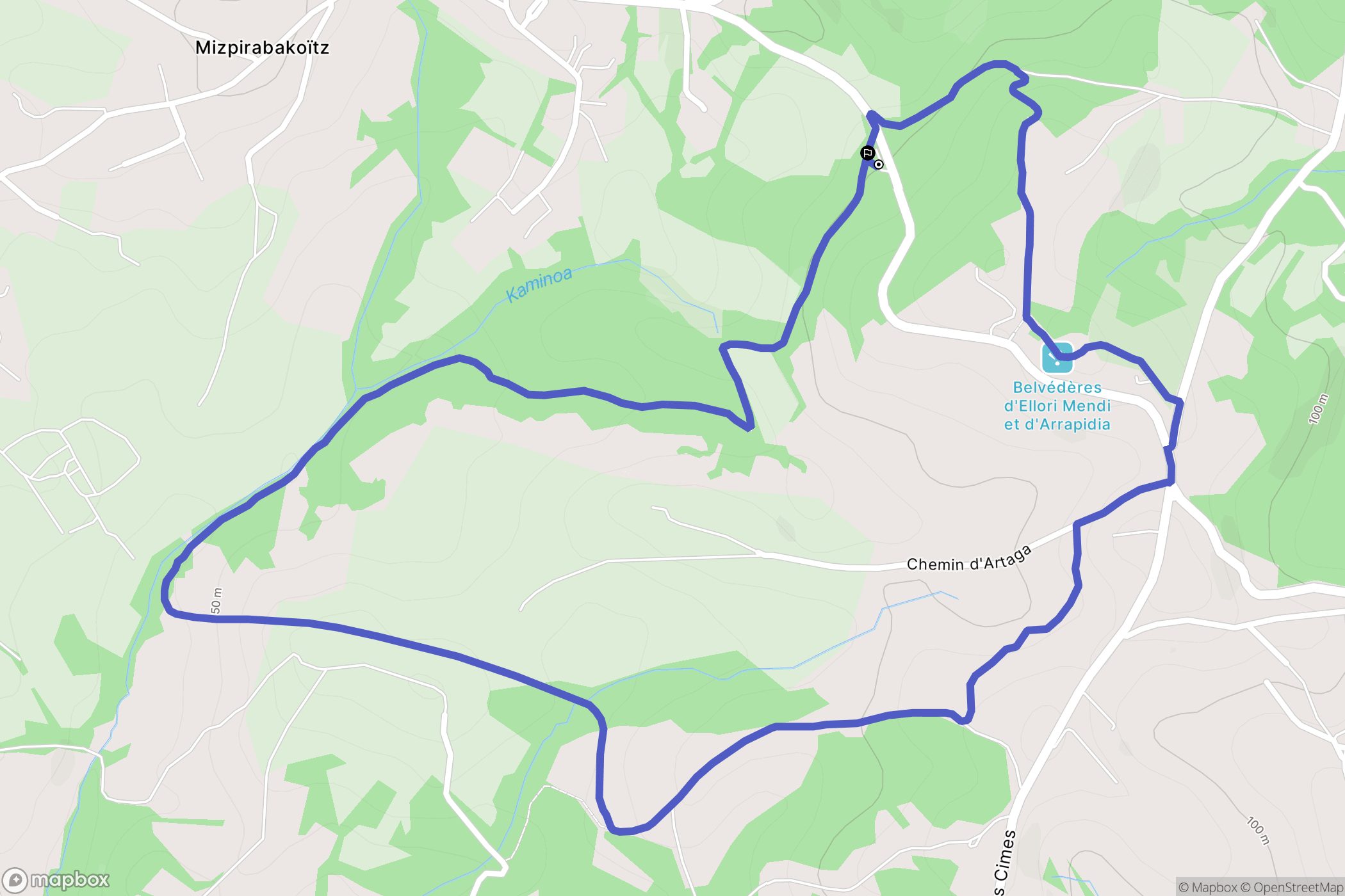 Saint-Pierre-d'Irube : carte du parcours de randonnée - France