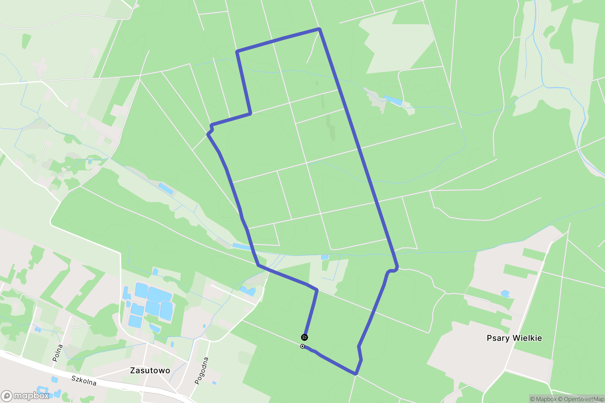 Zasutowo: mapa trasy - Poland