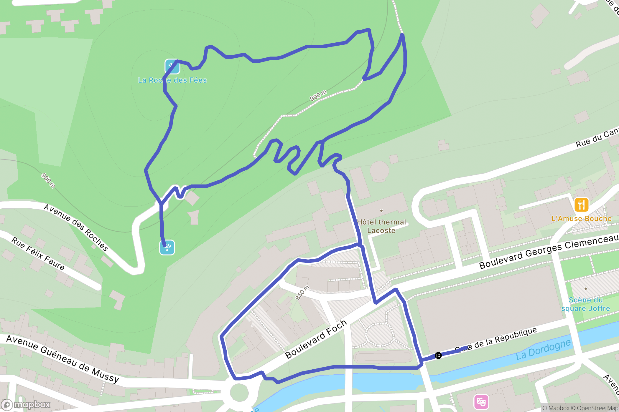 La Bourboule : carte du parcours de randonnée - France