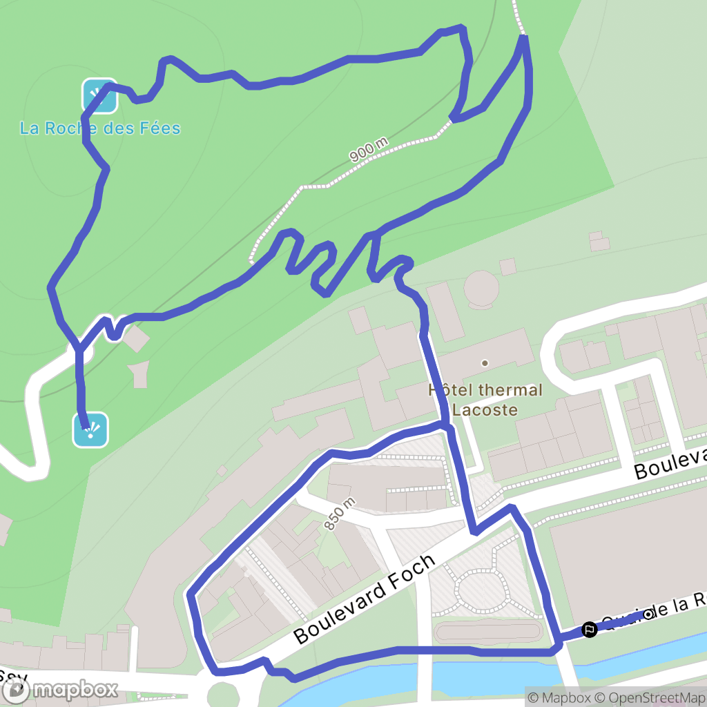 La Bourboule : carte du parcours de randonnée - France