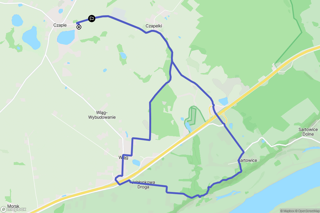 Czaple: mapa trasy - Poland