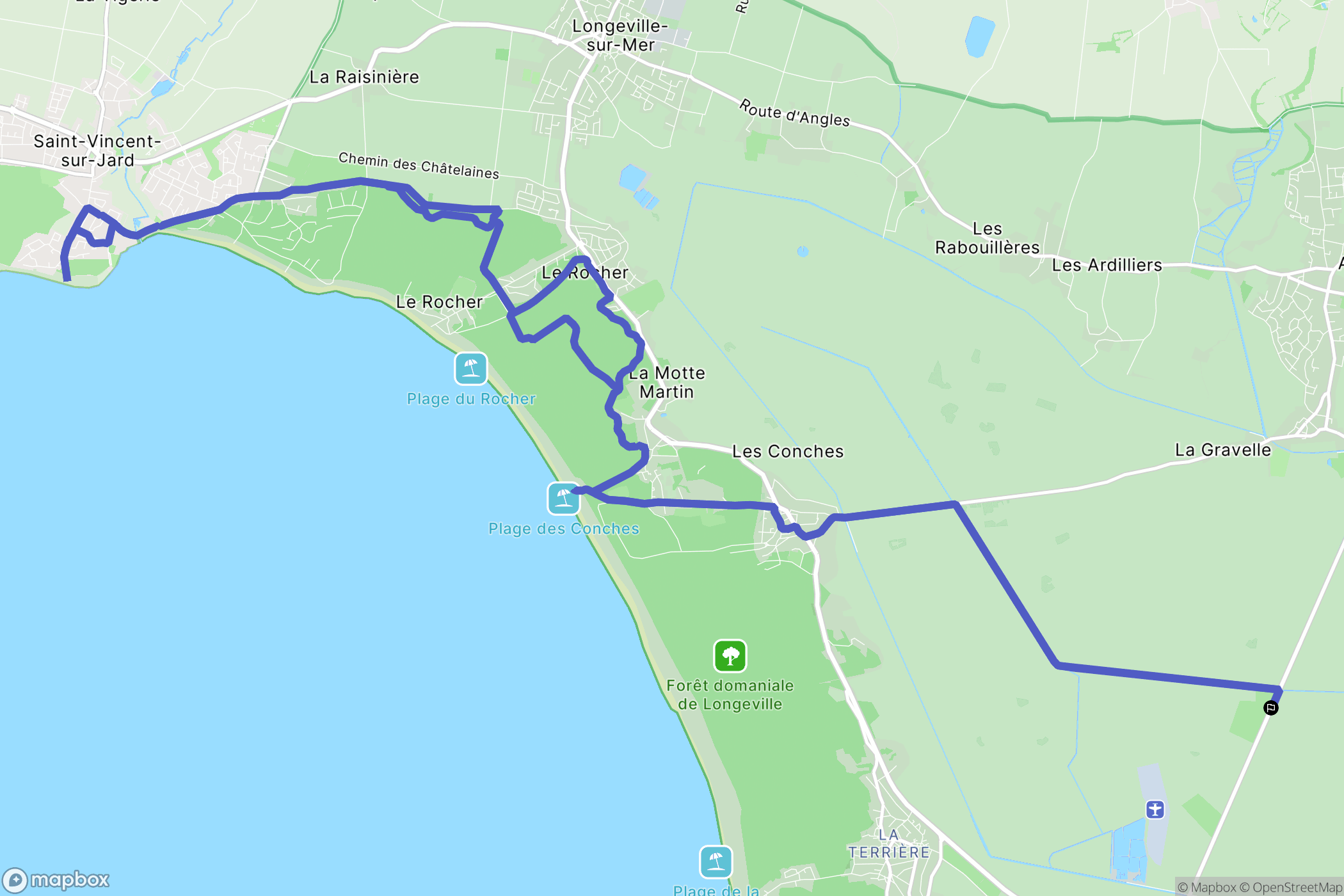 La Tranche-sur-Mer : carte du parcours de randonnée - France