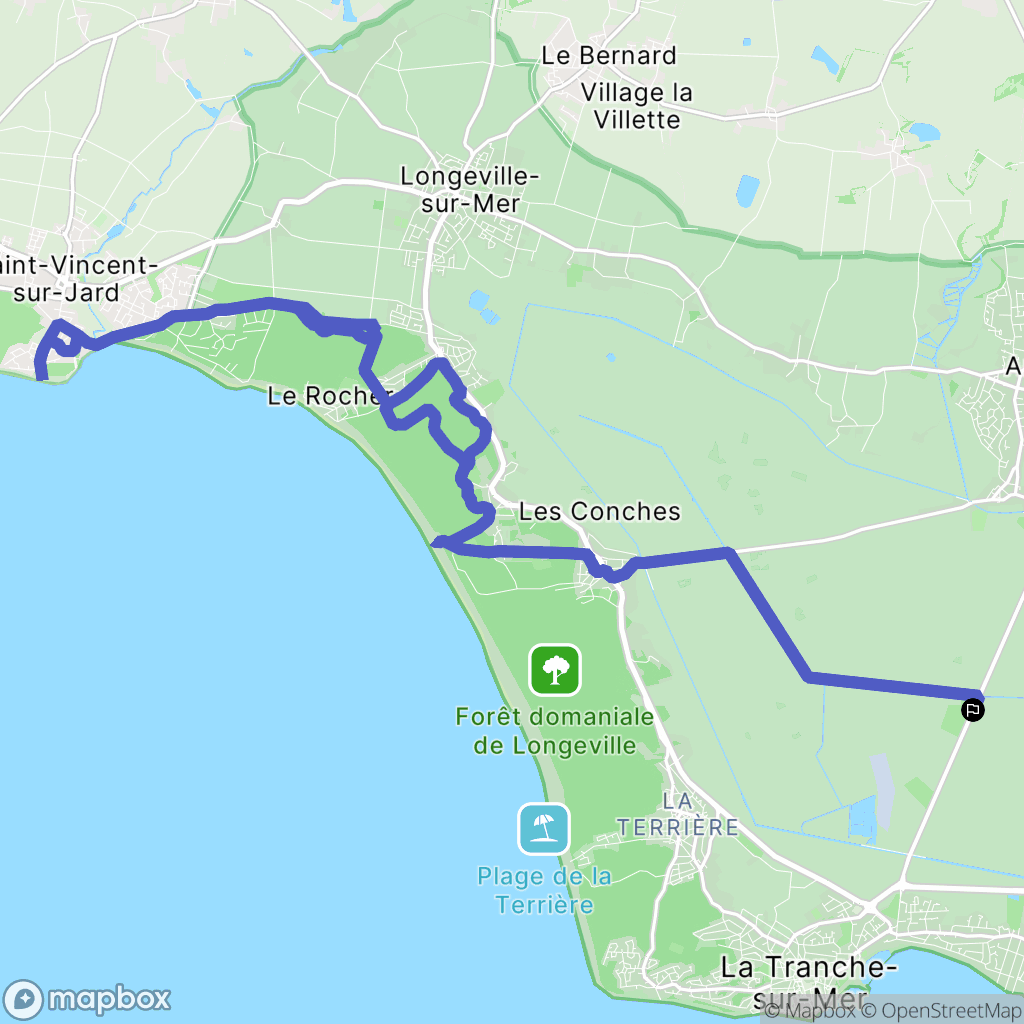 La Tranche-sur-Mer : carte du parcours de randonnée - France