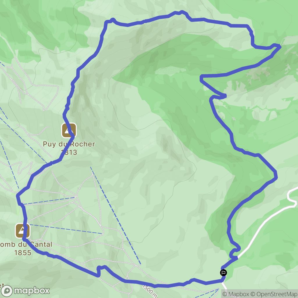 Albepierre-Bredons : carte du parcours de randonnée - France