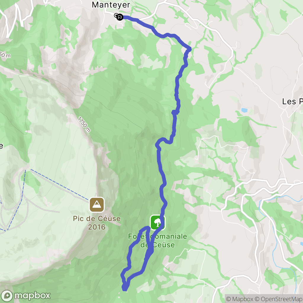 Manteyer : carte du parcours de randonnée - France