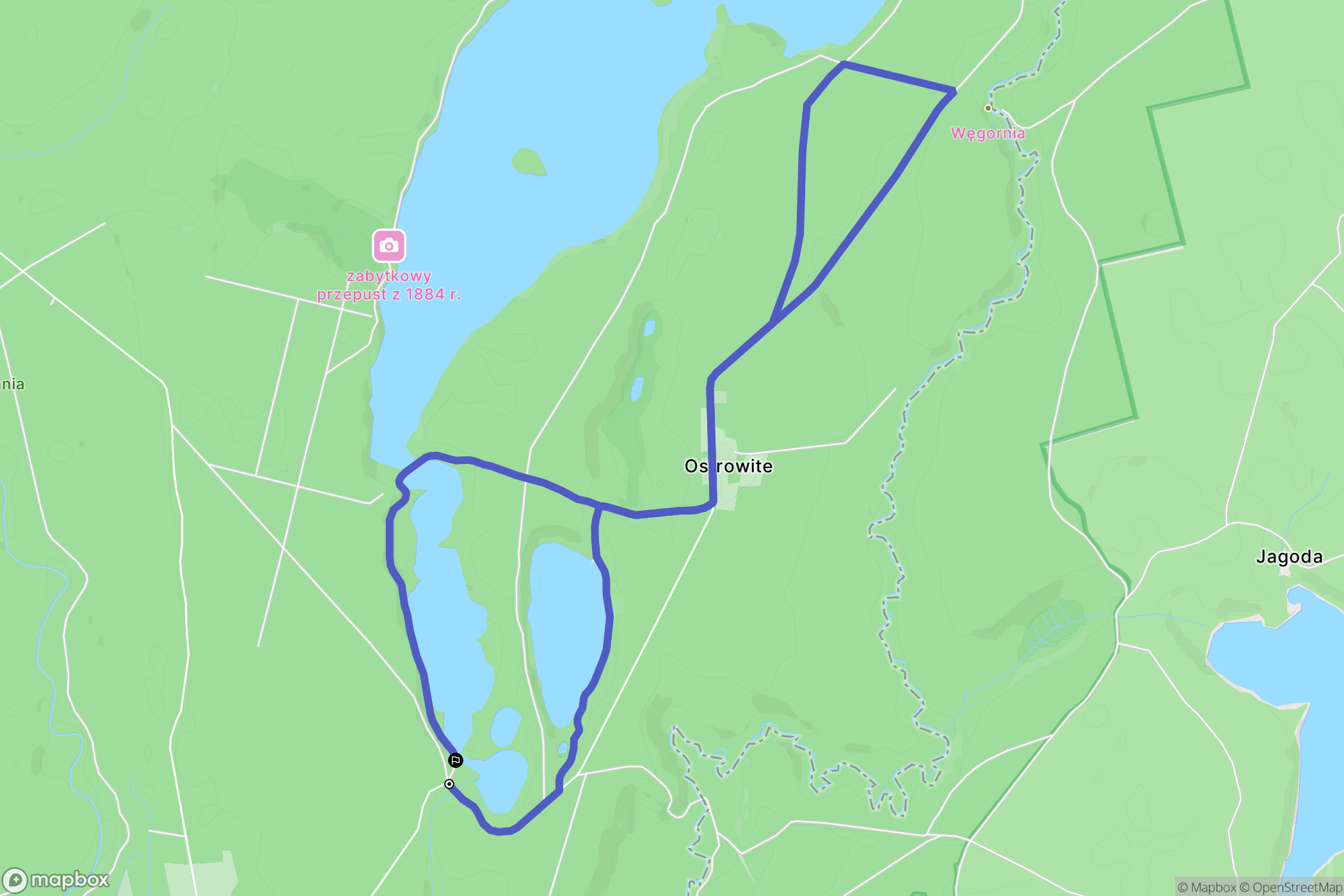 Głusko: mapa trasy - Poland