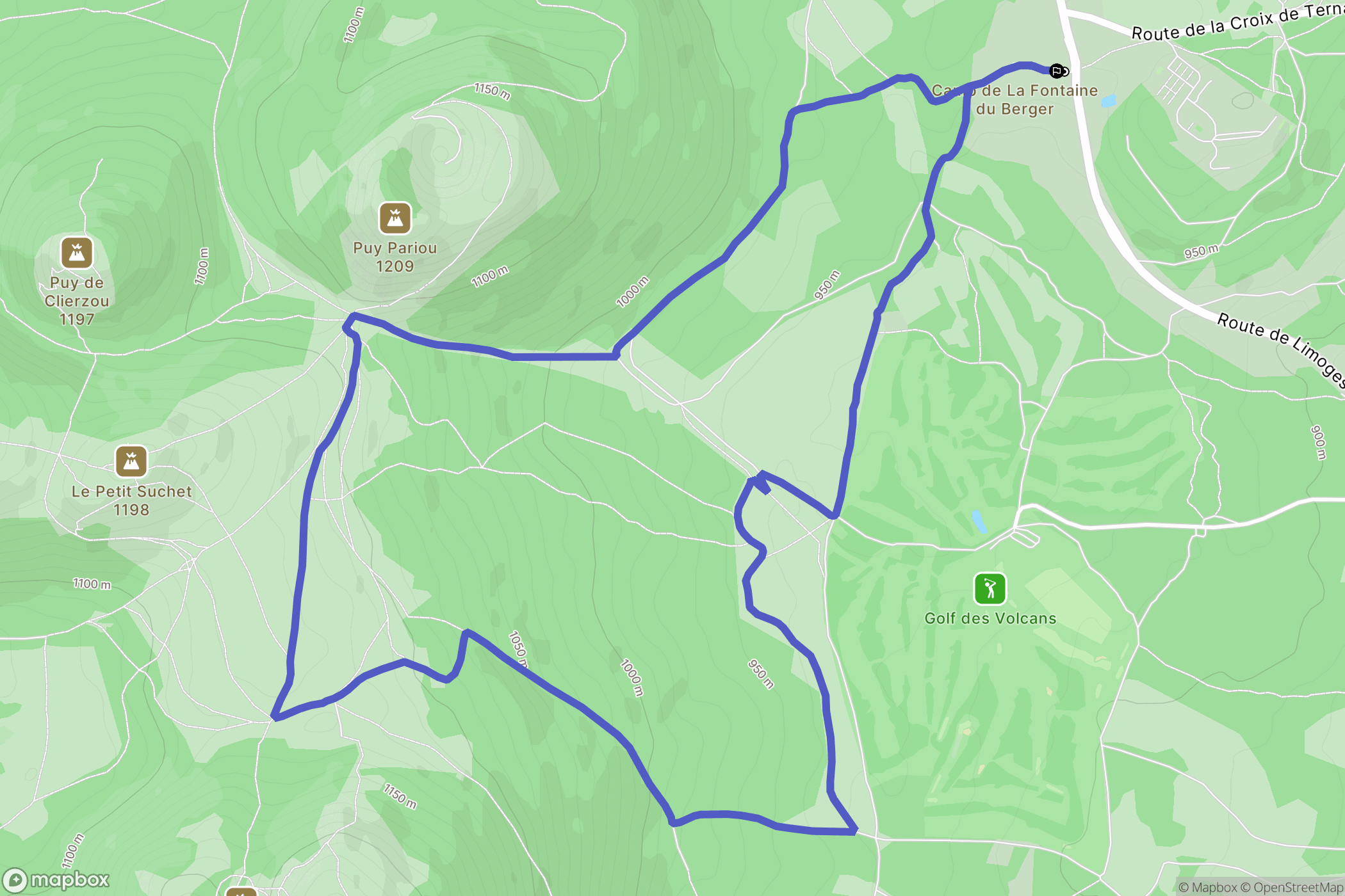 Orcines : carte du parcours de randonnée - France