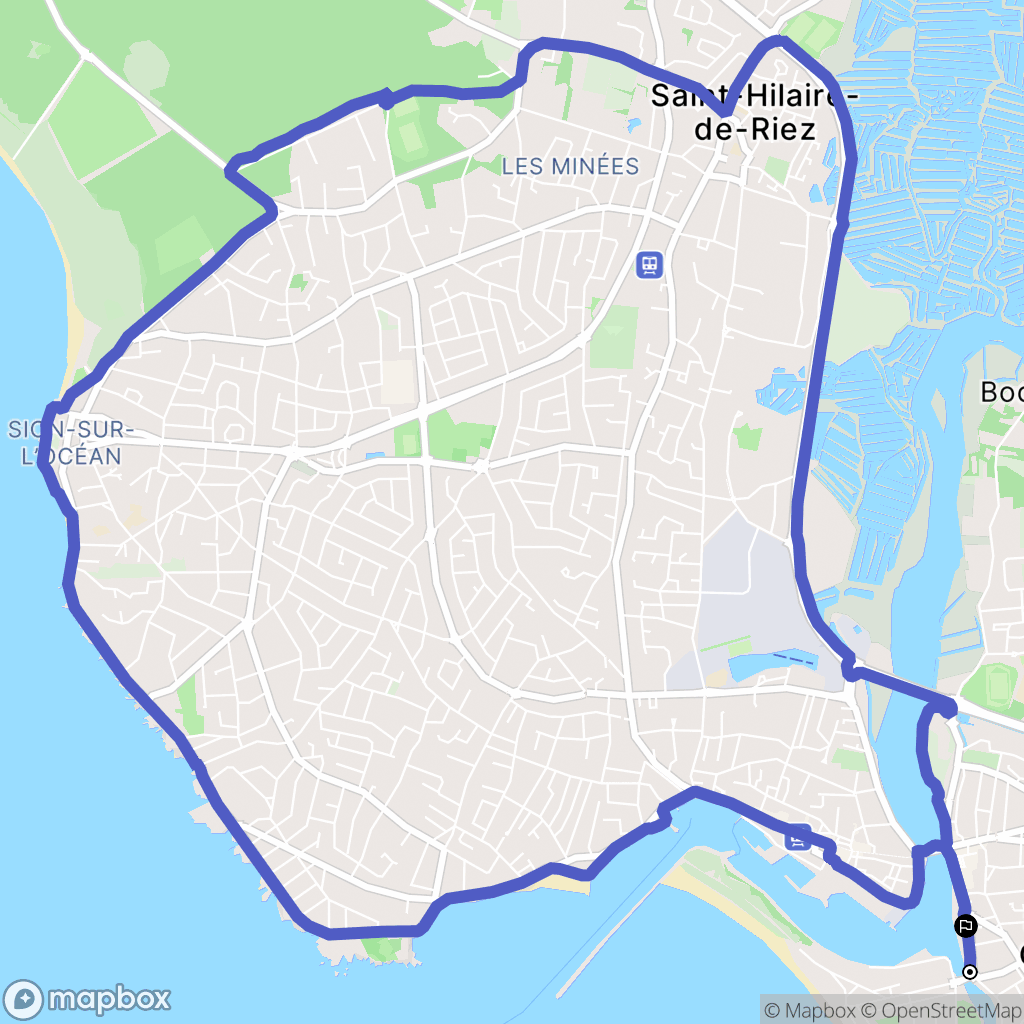 Saint-Gilles-Croix-de-Vie : carte du parcours de randonnée - France