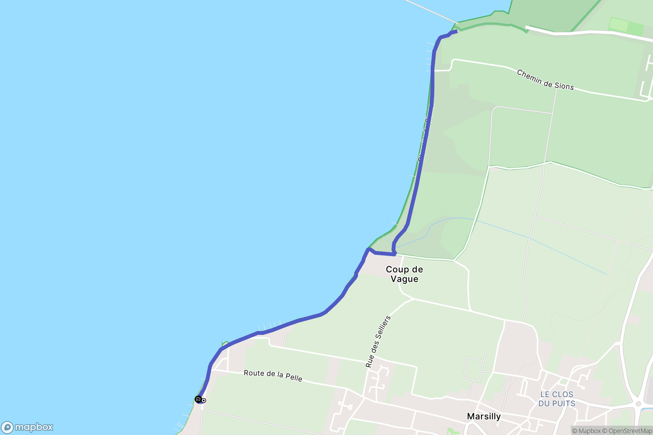 Marsilly : carte du parcours de randonnée - France