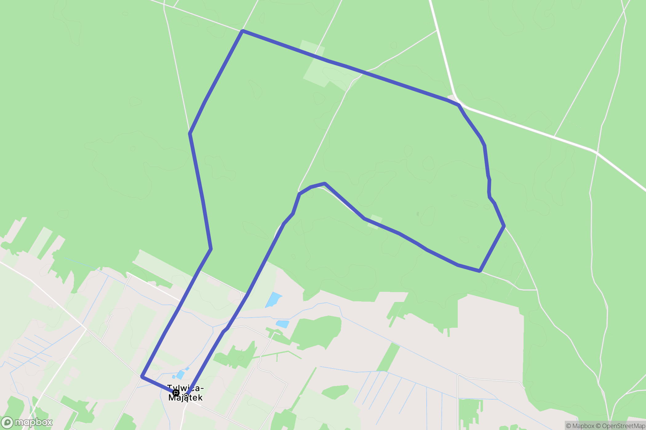 Tylwica-Kolonia: mapa trasy - Poland