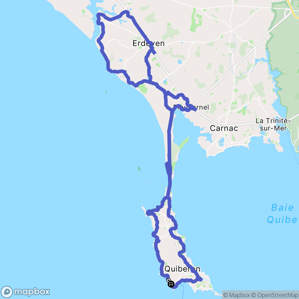 Quiberon : carte du parcours de randonnée - France