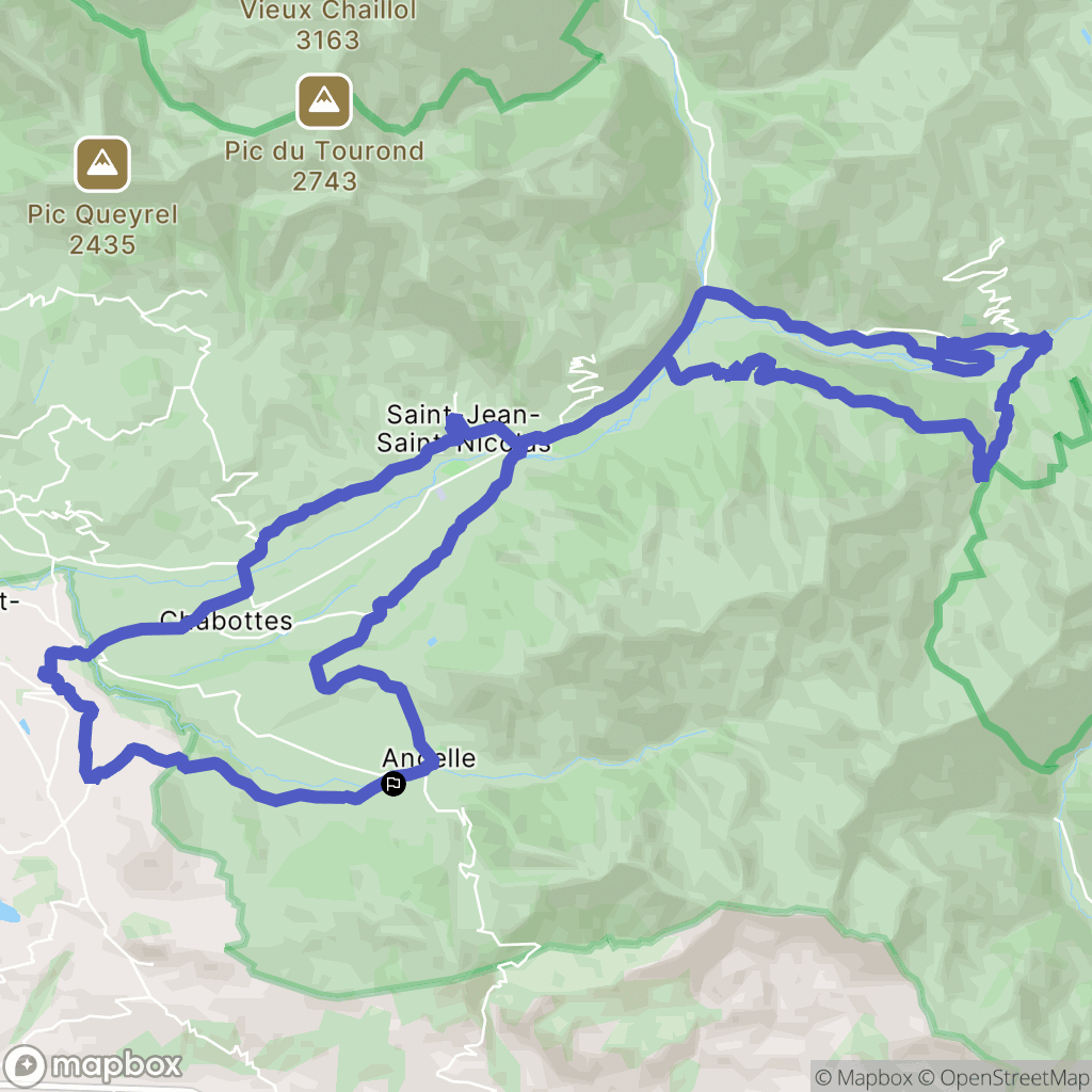 Ancelle : carte du parcours de randonnée - France