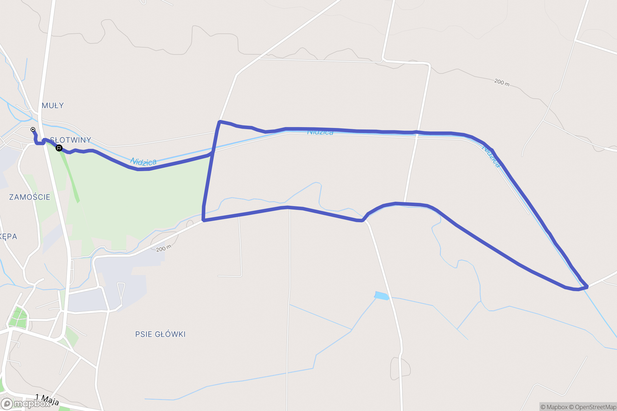 Skalbmierz: mapa trasy - Poland