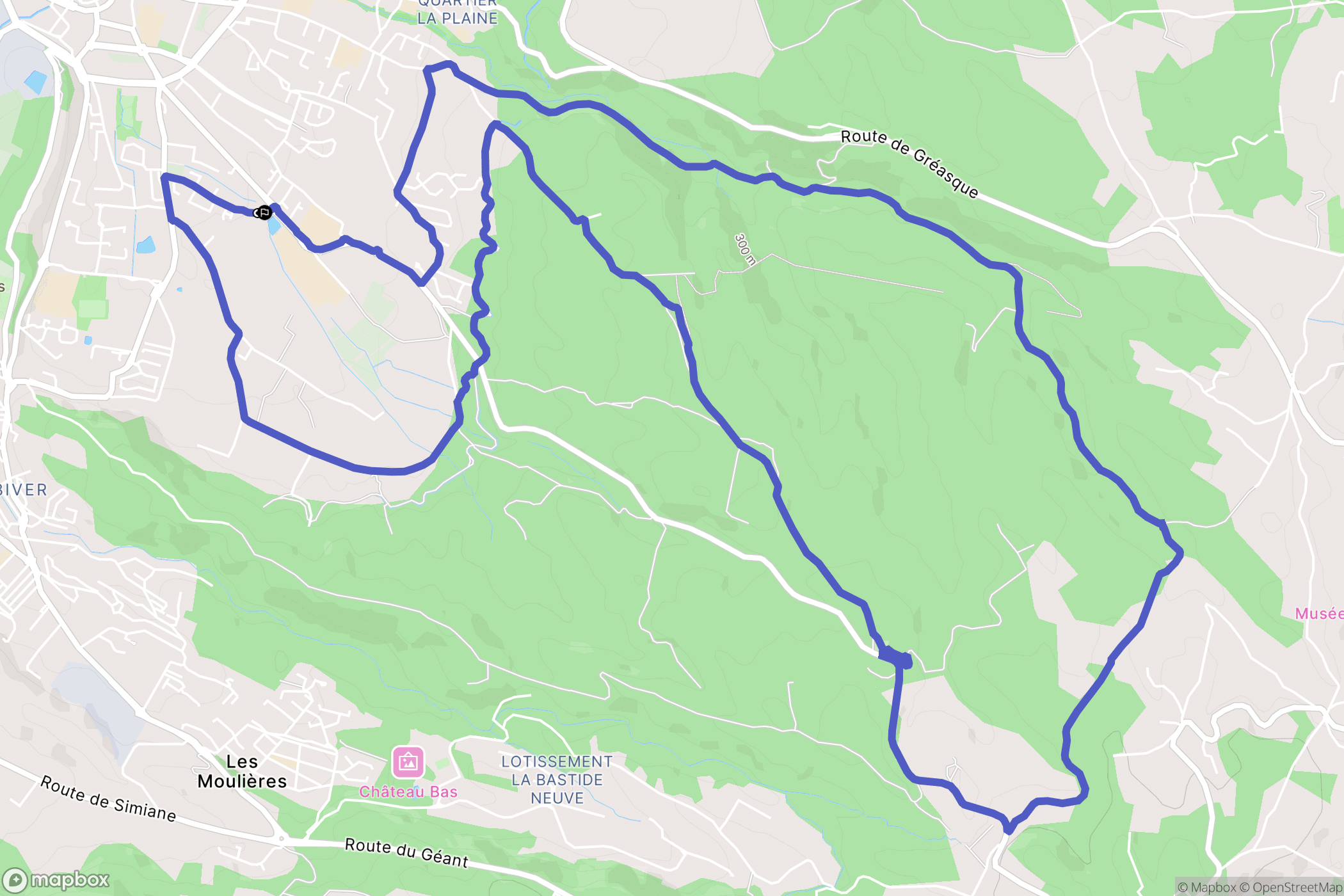 Gardanne : carte du parcours de randonnée - France