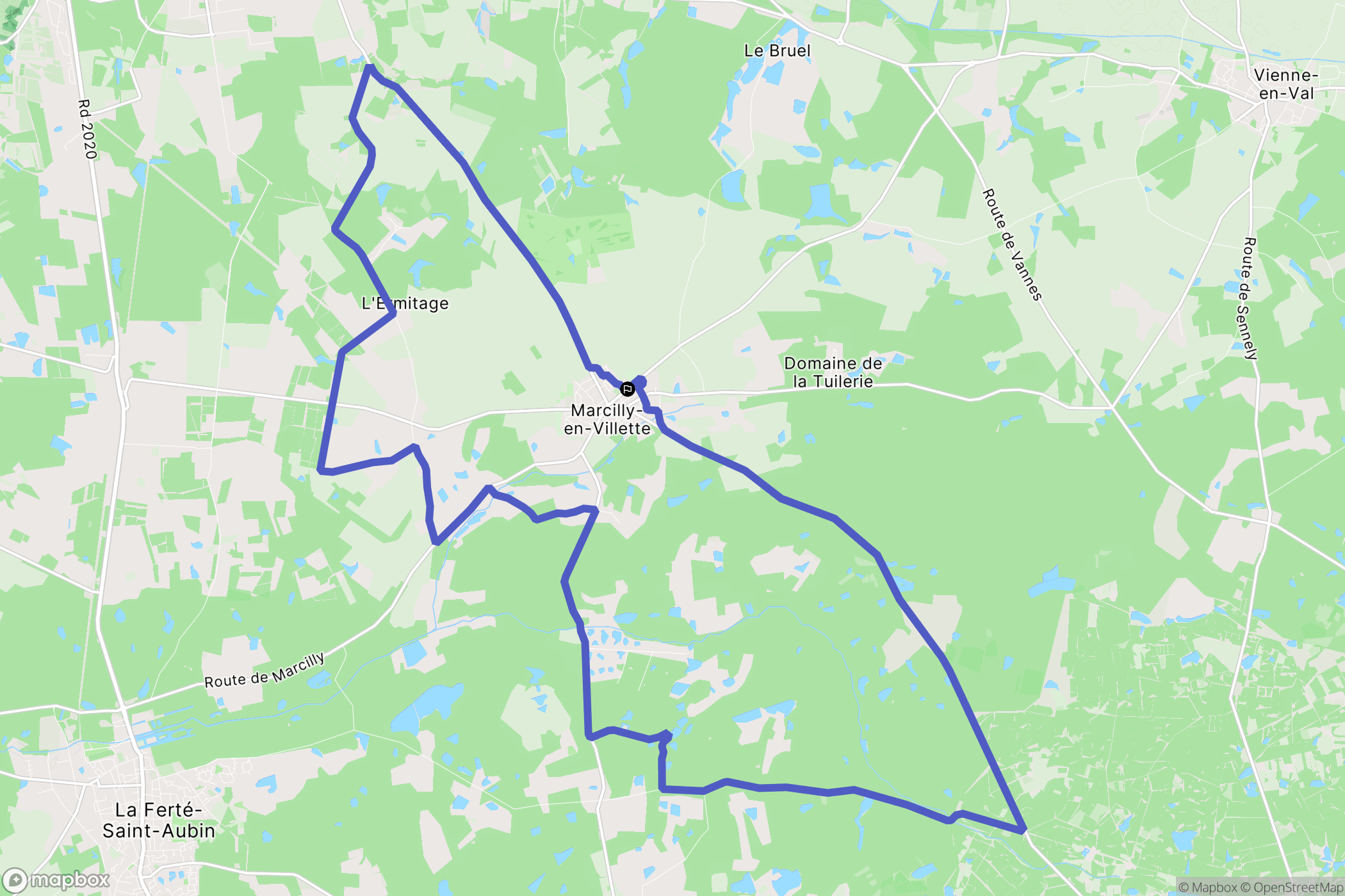 Marcilly-en-Villette : carte du parcours de randonnée - France