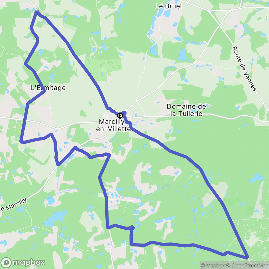 Marcilly-en-Villette : carte du parcours de randonnée - France