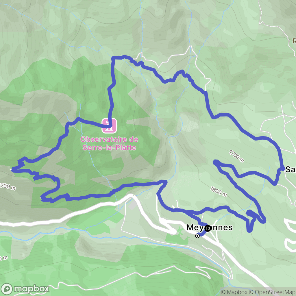 Val-d'Oronaye : carte du parcours de randonnée - France