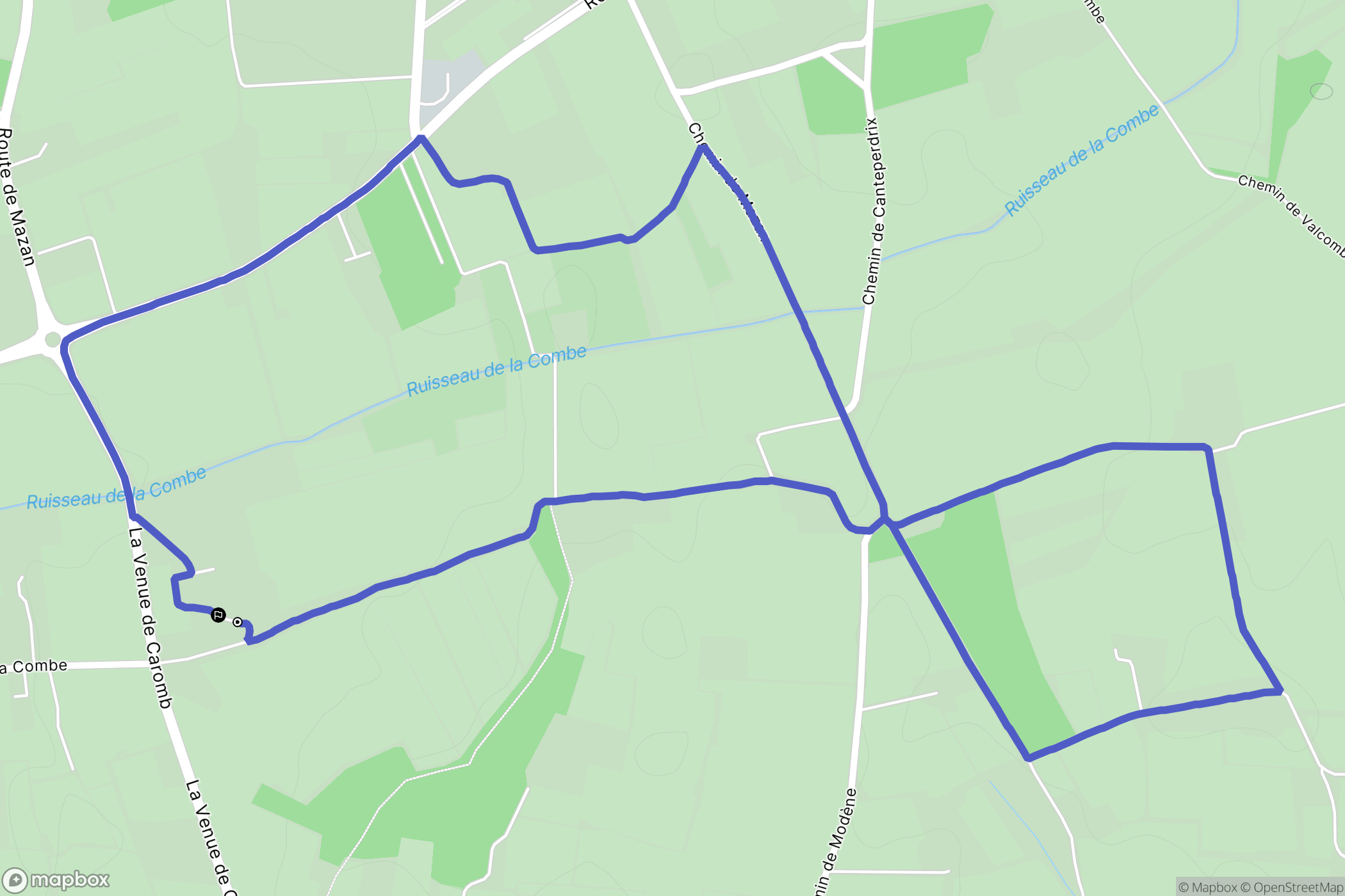 Mazan : carte du parcours de randonnée - France