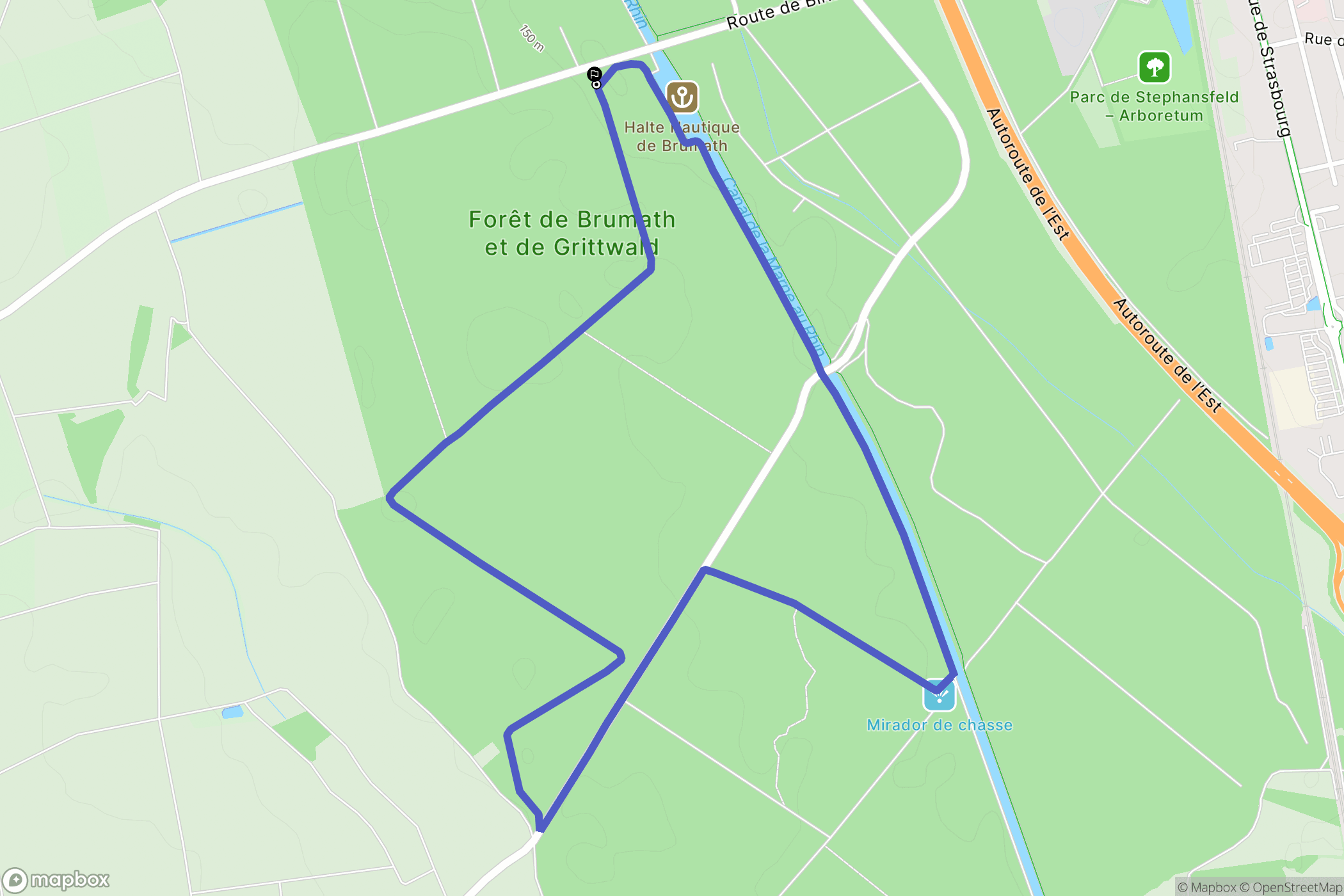 Brumath : carte du parcours de randonnée - France