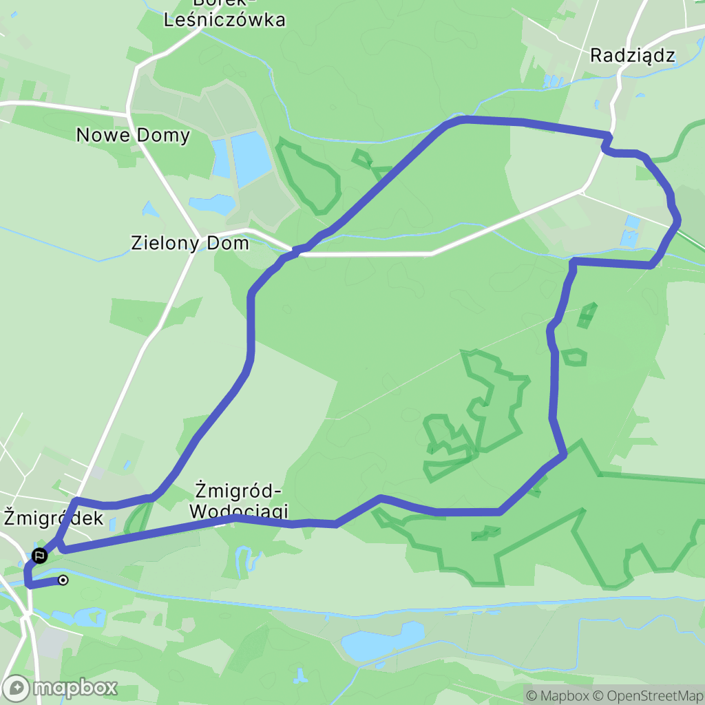 Żmigród: mapa trasy - Poland