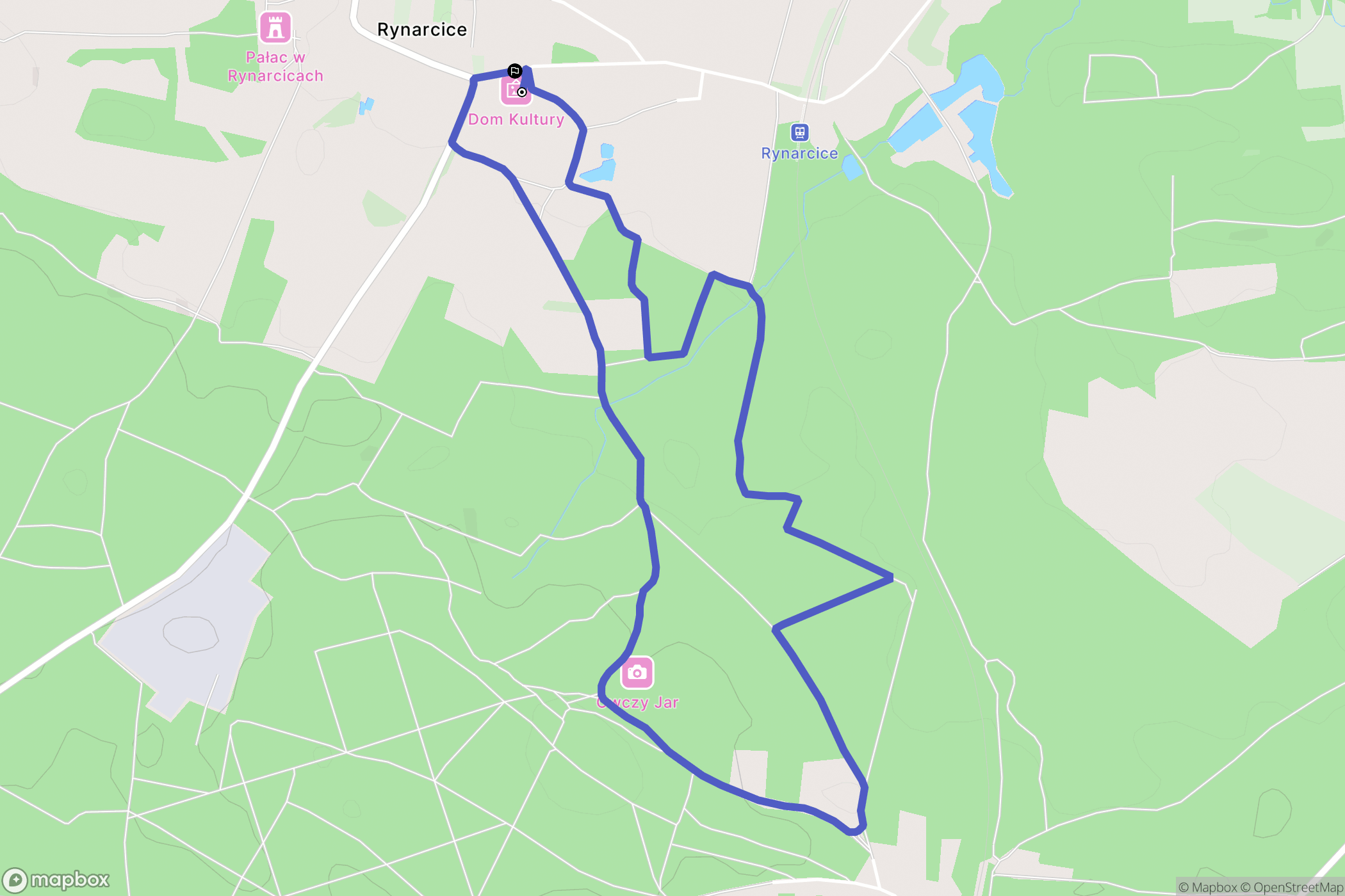 Rynarcice: mapa trasy - Poland