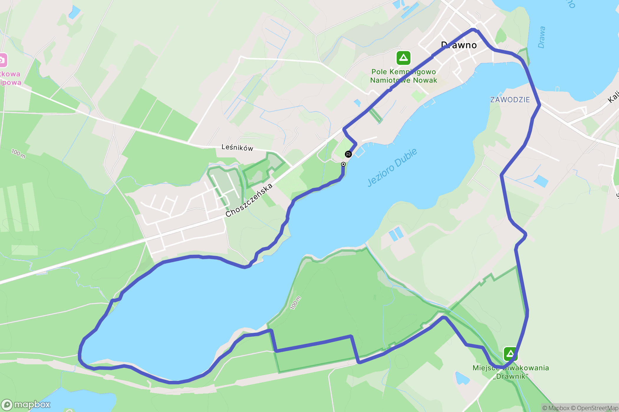Drawno: mapa trasy - Poland