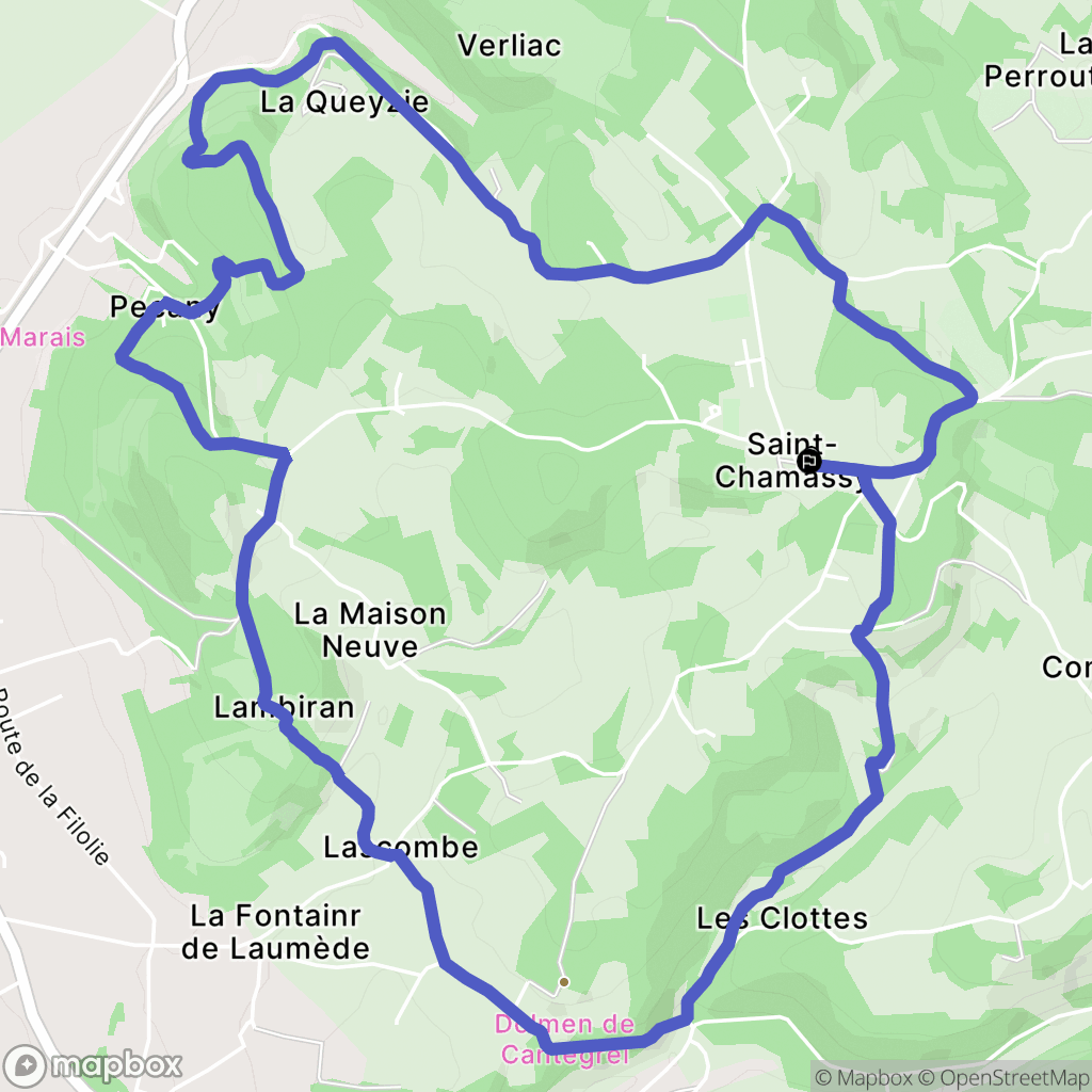 Saint-Chamassy : carte du parcours de randonnée - France